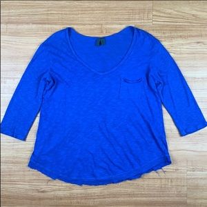 Anthropologie brand Left of Center Blue Pocket Tee